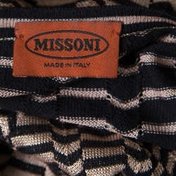 Pre Owned Missoni Multicolor Perforated Lurex Knit Dolman Sleeve Top S