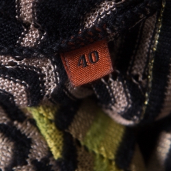 Pre Owned Missoni Multicolor Perforated Lurex Knit Dolman Sleeve Top S