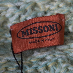 Pre Owned Missoni Green Chunky Alpaca Wool Knit Bois Ombre Cardigan L