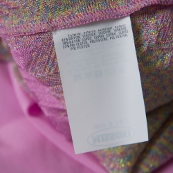 Pre Owned Missoni Pink Zig Zag Patterned Lurex Knit Sleeveless Maxi Dress S