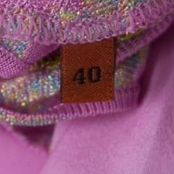 Pre Owned Missoni Pink Zig Zag Patterned Lurex Knit Sleeveless Maxi Dress S