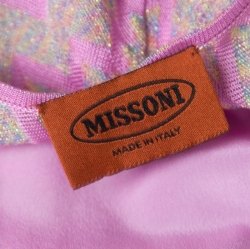 Pre Owned Missoni Pink Zig Zag Patterned Lurex Knit Sleeveless Maxi Dress S