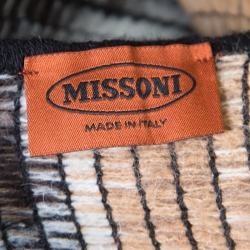 Pre Owned Missoni Multicolor Chunky Knit Open Front Poncho ( One Size )