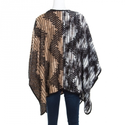 Pre Owned Missoni Multicolor Chunky Knit Open Front Poncho ( One Size )