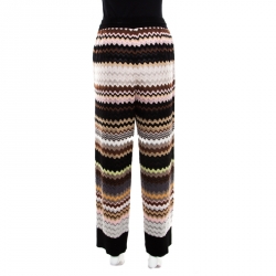 Pre Owned Missoni Multicolor Patterned Knit Drawstring Detail Pants M