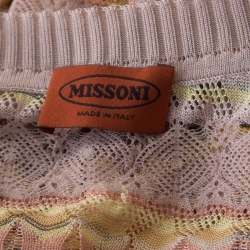 Pre Owned Missoni Multicolor Perforated Knit Cardigan S