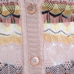 Pre Owned Missoni Multicolor Perforated Knit Cardigan S