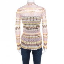 Pre Owned Missoni Multicolor Perforated Knit Cardigan S