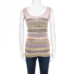 Pre Owned Missoni Multicolor Perforated Knit Sleeveless Top M