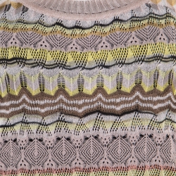 Pre Owned Missoni Multicolor Perforated Knit Sleeveless Top M