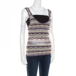 Pre Owned Missoni Multicolor Patterned Knit Sleeveless Tank Top S