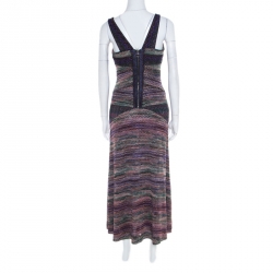 Pre Owned Missoni Multicolor Lurex Knit Sleeveless Maxi Dress M