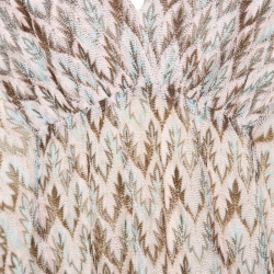 Pre Owned Missoni Pink and Brown Perforated Knit Plunge Neck Kaftan Top M