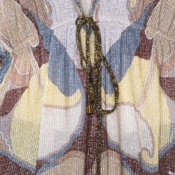 Pre Owned Missoni Mare Multicolor Lurex Knit Tie Detail Kaftan Top M