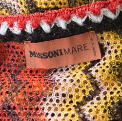 Pre Owned Missoni Mare Multicolor Chevron Pattern Perforated Lurex Knit Beach Cover Up Kaftan S