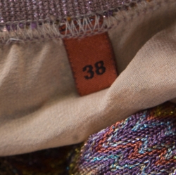 Pre Owned Missoni Multicolor Chevron Patterned Lurex Knit Elasticized Waist Pants S