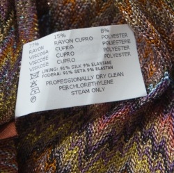 Pre Owned Missoni Multicolor Chevron Patterned Lurex Knit Elasticized Waist Pants S