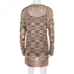Pre Owned Missoni Multicolor Lurex Knit Long Sleeve Tunic Dress M