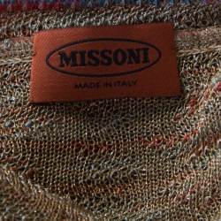 Pre Owned Missoni Multicolor Lurex Knit Long Sleeve Tunic Dress M