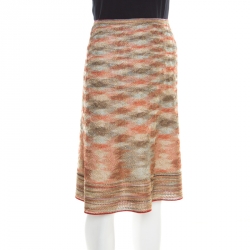 Pre Owned Missoni Multicolor Lurex Knit A Line Skirt M
