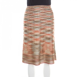 Pre Owned Missoni Multicolor Lurex Knit A Line Skirt M