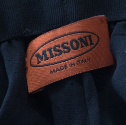 Pre Owned Missoni Multicolor Patterned Perforated Knit Elasticized Waist Wide Leg Pants M