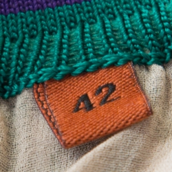 Pre Owned Missoni Multicolor Perforated Patterned Knit Elasticized Waist Midi Skirt M