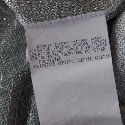 Pre Owned Missoni Silver and Blue Gradient Lurex Knit High Neck Sleeveless Top L