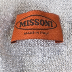 Pre Owned Missoni Silver and Blue Gradient Lurex Knit High Neck Sleeveless Top L