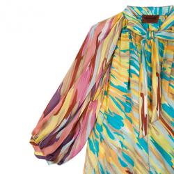 Pre Owned Missoni Collar Tie Silk Top S