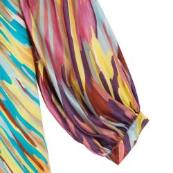 Pre Owned Missoni Collar Tie Silk Top S