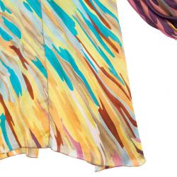 Pre Owned Missoni Collar Tie Silk Top S