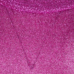 Pre Owned Missoni Pink Lurex Knit Short Sleeve Vanise Lamé Top S