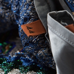 Pre Owned Missoni Navy Blue Lurex Knit Embellished Maxi Kaftan Dress M