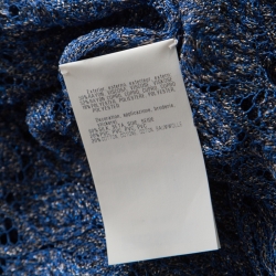 Pre Owned Missoni Navy Blue Lurex Knit Embellished Maxi Kaftan Dress M