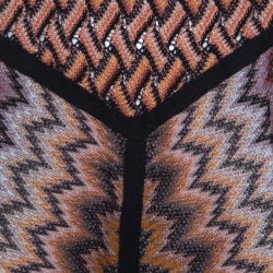 Pre Owned Missoni Brown Patterned Jacquard Knit Sleeveless Dress M
