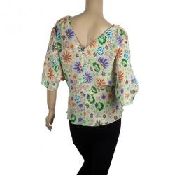 Pre Owned Missoni Floral Print Silk Top L
