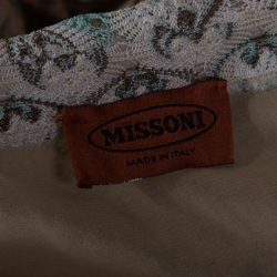 Pre Owned Missoni Beige Flame Patterned Knit Ombre Shift Dress L