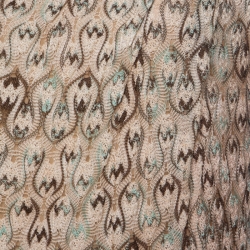 Pre Owned Missoni Beige Flame Patterned Knit Ombre Shift Dress L