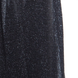 Pre Owned Missoni Black Lurex Knit Front Open Maxi Cardigan L