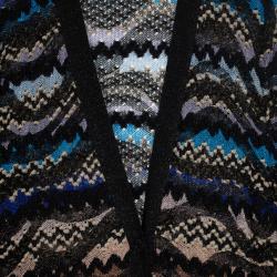 Pre Owned Missoni Metallic Multicolor Open Maxi Cardigan L