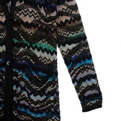 Pre Owned Missoni Metallic Multicolor Open Maxi Cardigan L