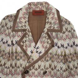 Pre Owned Missoni Multicolor Collar Trench Coat M