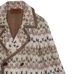 Pre Owned Missoni Multicolor Collar Trench Coat M