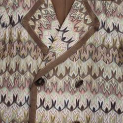 Pre Owned Missoni Multicolor Collar Trench Coat M