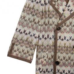 Pre Owned Missoni Multicolor Collar Trench Coat M