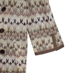 Pre Owned Missoni Multicolor Collar Trench Coat M