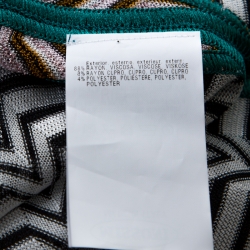 Pre Owned Missoni Multicolor Patterened Knit Perforated Yoke Maxi Kaftan Dress M