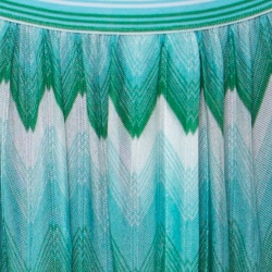 Pre Owned Missoni Mare Green Chevron Patterned Knit Cover Up Maxi Skirt M