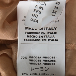 Pre Owned M Missoni Beige & Black Chevron Knit Halterneck Backless Maxi Dress S